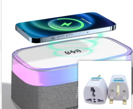 Intelligent Multifunctional Alarm Clock Bluetooth Speaker Wireless Charger Fast Charge Clock Atmosphere Night Light Home Decor EcoVital Hub