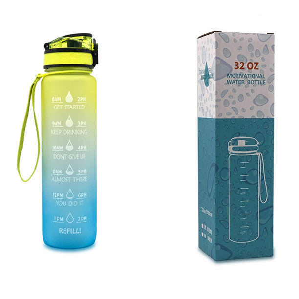 1L Tritan Water Bottle With Time Marker Bounce Cover Motivational Water Bottle Cycling Leakproof Cup For Sports Fitness Bottles EcoVital Hub