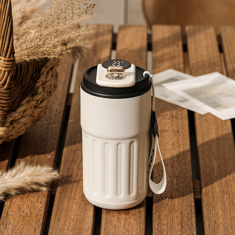 Smart Digital Thermal Bottle Portable Coffee Mug Stainless Steel Water Bottle In-Car Insulated Cup Keep Cold Vacuum Flasks 450ml EcoVital Hub