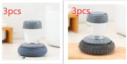 Kitchen Soap Dispensing Palm Brush Cleaner Push-type Brush Kitchen Detergent Tools EcoVital Hub