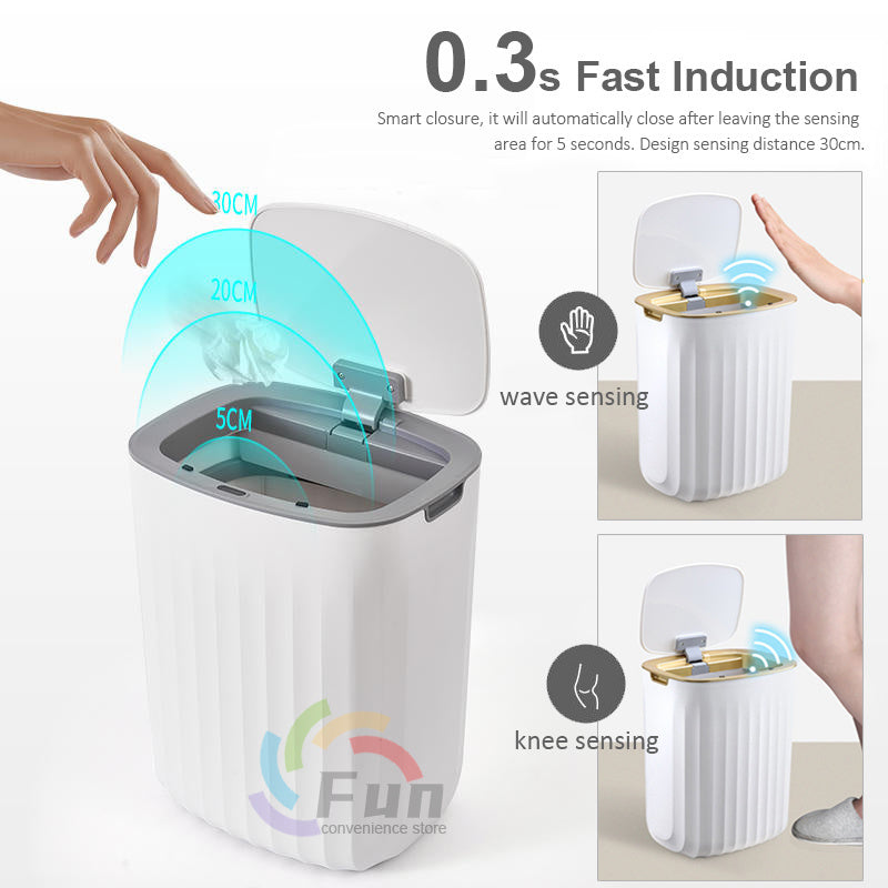 Smart Trash Can With Lid For Bedroom And Living Room Kitchen Storage Box Trash Can Induction Small Car Box Automatic Smart Dustbin Smart Trash Bin EcoVital Hub