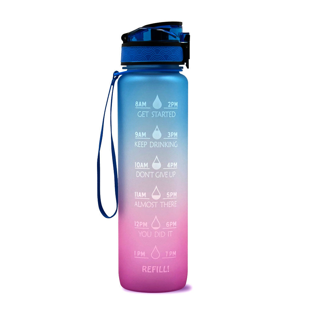 1L Tritan Water Bottle With Time Marker Bounce Cover Motivational Water Bottle Cycling Leakproof Cup For Sports Fitness Bottles EcoVital Hub