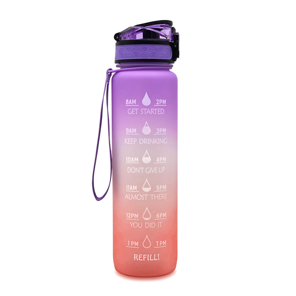 1L Tritan Water Bottle With Time Marker Bounce Cover Motivational Water Bottle Cycling Leakproof Cup For Sports Fitness Bottles EcoVital Hub