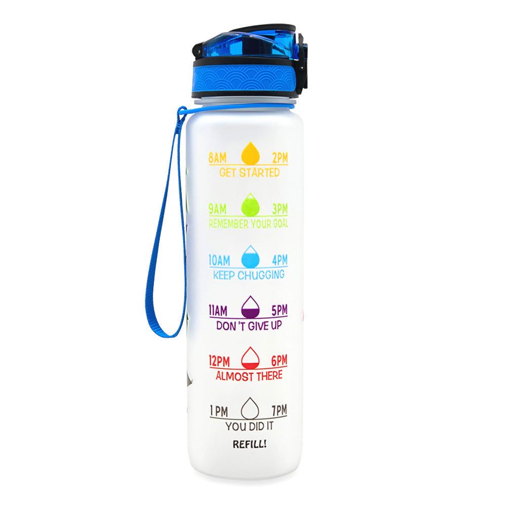 1L Tritan Water Bottle With Time Marker Bounce Cover Motivational Water Bottle Cycling Leakproof Cup For Sports Fitness Bottles EcoVital Hub