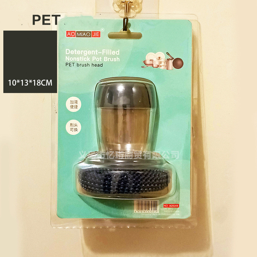 Kitchen Soap Dispensing Palm Brush Cleaner Push-type Brush Kitchen Detergent Tools EcoVital Hub