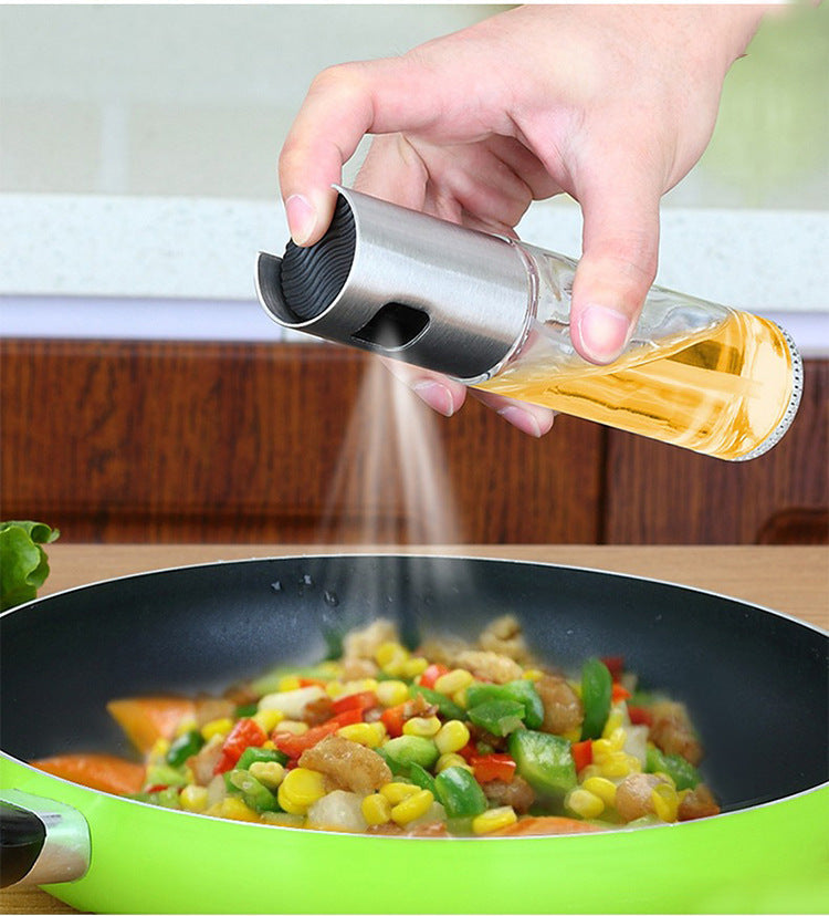 BBQ Healthy Kitchen Cooking Oil Vinegar Spray Bottle Push Type Oil Spray BottlePump Oil Tank Leakproof BBQ Sprayer BBQ Tools Kitchen Gadgets EcoVital Hub