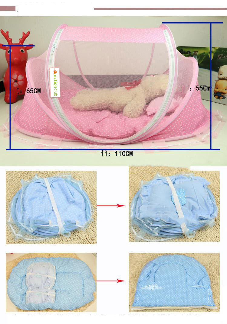 Foldable  Baby Bed Net With Pillow Net 2pieces Set Acme