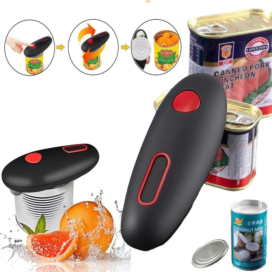 Electric Can Opener Automatic Jar Bottle Can Machine One Touch Portable Kitchen Hand Free Opening Opener Tool Gadgets EcoVital Hub