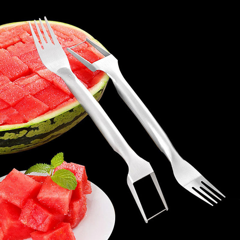 2 In 1 Watermelon Fork Slicer Multi-purpose Stainless Steel Watermelon Slicer Cutter Kitchen Fruit Cutting Fork Fruit Divider Kitchen Gadgets EcoVital Hub