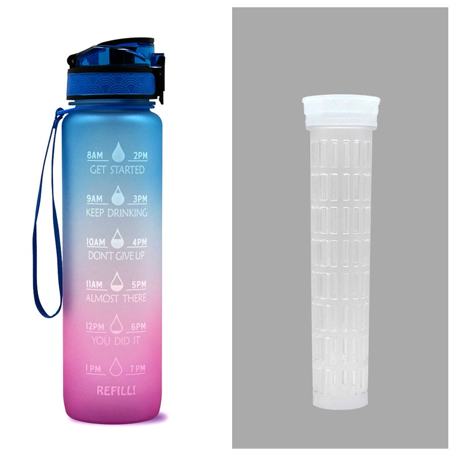 1L Tritan Water Bottle With Time Marker Bounce Cover Motivational Water Bottle Cycling Leakproof Cup For Sports Fitness Bottles EcoVital Hub