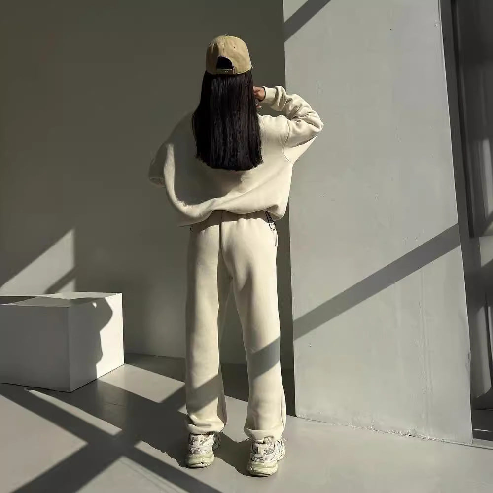 Y2K Winter Jogging Women Two Piece Set Female Zipper Coat Casual Pants Tracksuit Autumn Jacket Fashion Contrast Sport Wear Set Acme