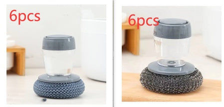 Kitchen Soap Dispensing Palm Brush Cleaner Push-type Brush Kitchen Detergent Tools EcoVital Hub