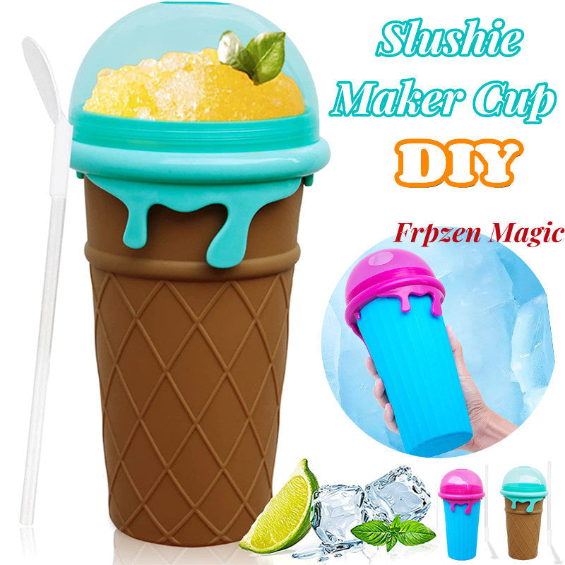 500ml Large Capacity Slushy Cup Summer Squeeze Homemade Juice Water Bottle Quick-Frozen Smoothie Sand Cup Pinch Fast Cooling Magic Ice Cream Slushy Maker Beker Kitchen Gadgets EcoVital Hub