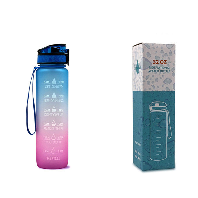 1L Tritan Water Bottle With Time Marker Bounce Cover Motivational Water Bottle Cycling Leakproof Cup For Sports Fitness Bottles EcoVital Hub
