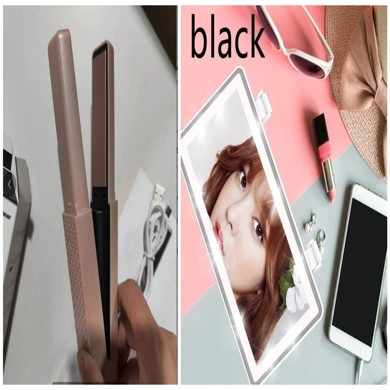 Hair Straightener Cordless Usb Hair Straightener Mini Ceramics Hair Curler 3 Constant Temperature Portable Flat Iron For Travel EcoVital Hub