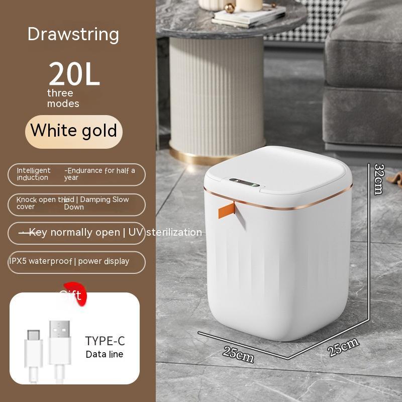 Smart Trash Can With Lid For Bedroom And Living Room Kitchen Storage Box Trash Can Induction Small Car Box Automatic Smart Dustbin Smart Trash Bin EcoVital Hub