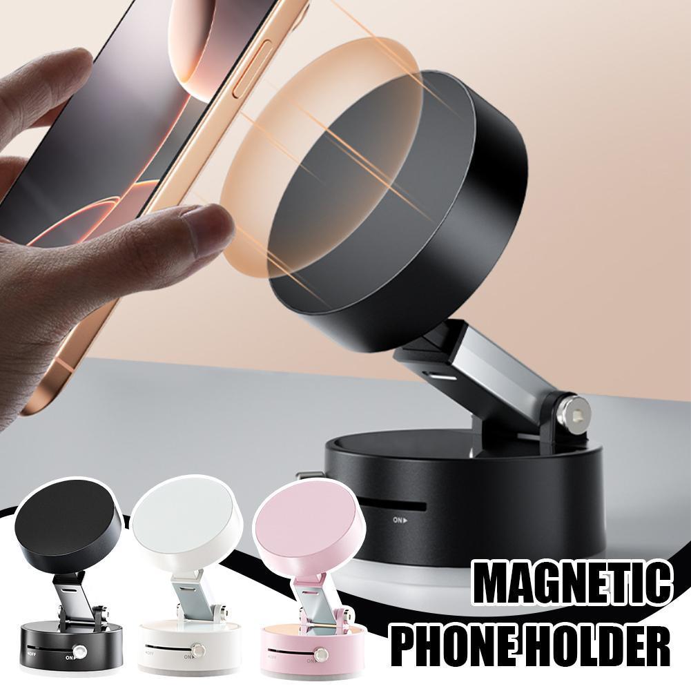 Foldable Magnetic Vacuum Car Phone Holder Foldable Suction Cup With Suction Cup Hands-Free Navigation For Smart Phone EcoVital Hub