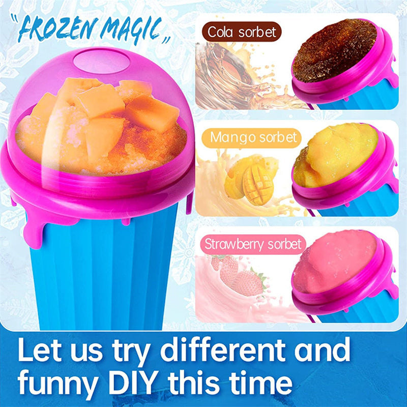 500ml Large Capacity Slushy Cup Summer Squeeze Homemade Juice Water Bottle Quick-Frozen Smoothie Sand Cup Pinch Fast Cooling Magic Ice Cream Slushy Maker Beker Kitchen Gadgets EcoVital Hub