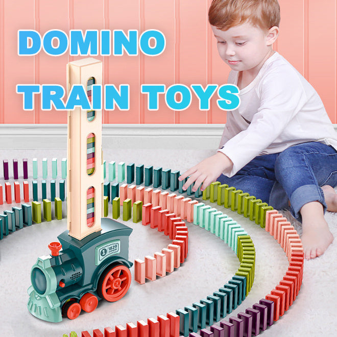 Domino Train Toys Baby Toys Car Puzzle Automatic Release Licensing Electric Building Blocks Train Toy EcoVital Hub