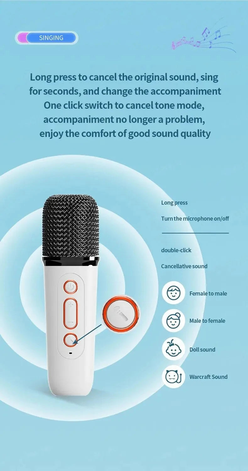 TikTok Karaoke: Portable Wireless Bluetooth Speaker With Microphone EcoVital Hub