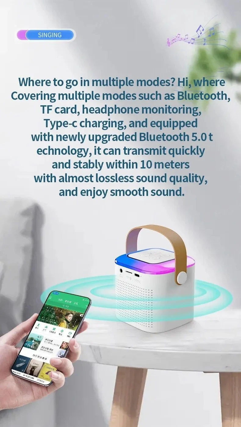 TikTok Karaoke: Portable Wireless Bluetooth Speaker With Microphone EcoVital Hub