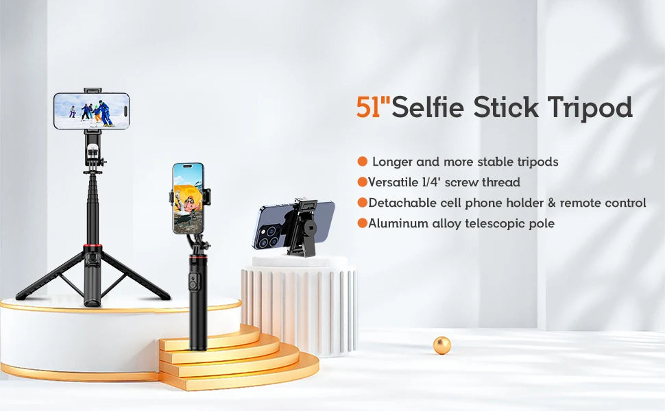 TikTok Creator's Ultimate Selfie Stick Tripod - 130cm Portable Tripod for Smartphone Photography EcoVital Hub