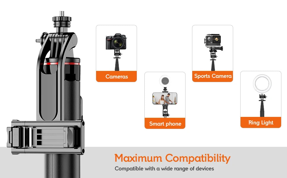 TikTok Creator's Ultimate Selfie Stick Tripod - 130cm Portable Tripod for Smartphone Photography EcoVital Hub