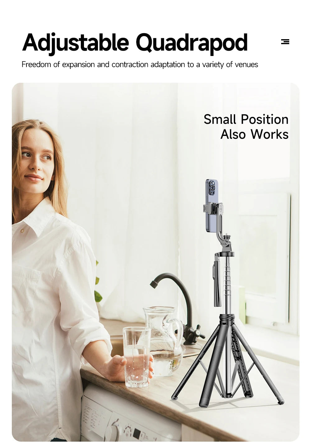 TOKQI Professional Extendable Tripod for TikTok Creators - Bluetooth Remote, 1/4'' Screw, Phone Holder, 72inch MonopodTOKQI Professional Tripod EcoVital Hub