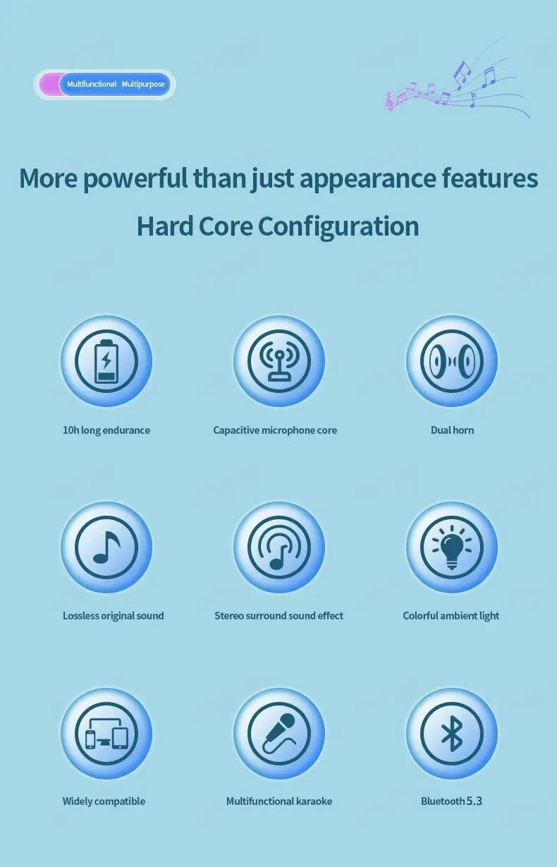 TikTok Karaoke: Portable Wireless Bluetooth Speaker With Microphone EcoVital Hub