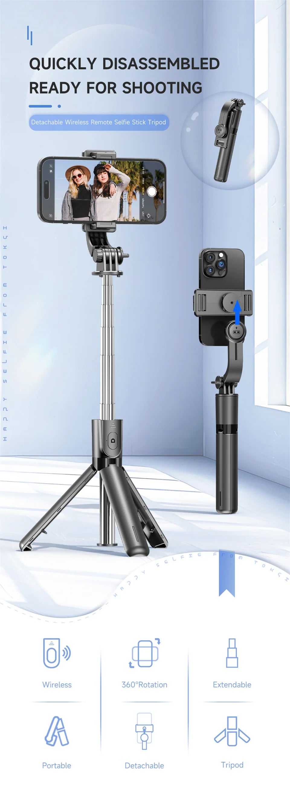 TikTok Live Broadcast Mini Selfie Stick Tripod Stand - Perfect for Mobile Content Creators EcoVital Hub