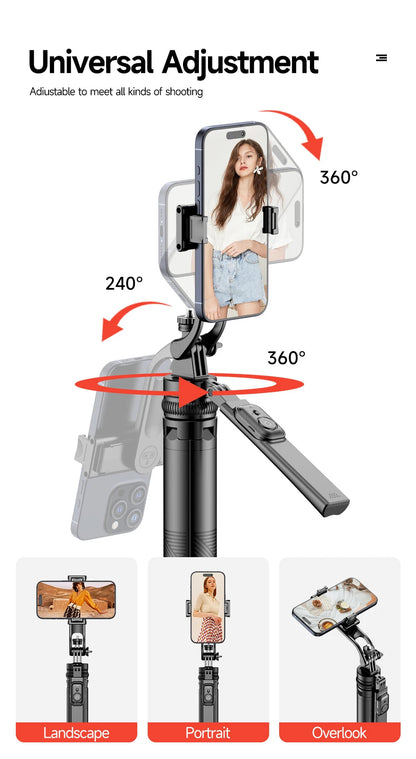 TOKQI Professional Extendable Tripod for TikTok Creators - Bluetooth Remote, 1/4'' Screw, Phone Holder, 72inch MonopodTOKQI Professional Tripod EcoVital Hub