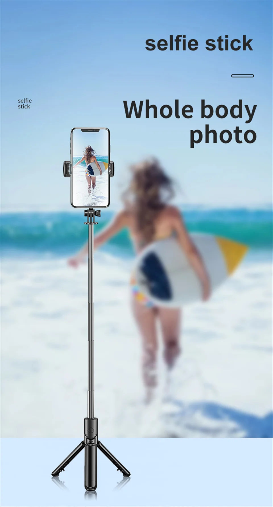 TikTok Selfie Stick - Wireless Bluetooth Remote - Portable Smartphone Stand EcoVital Hub