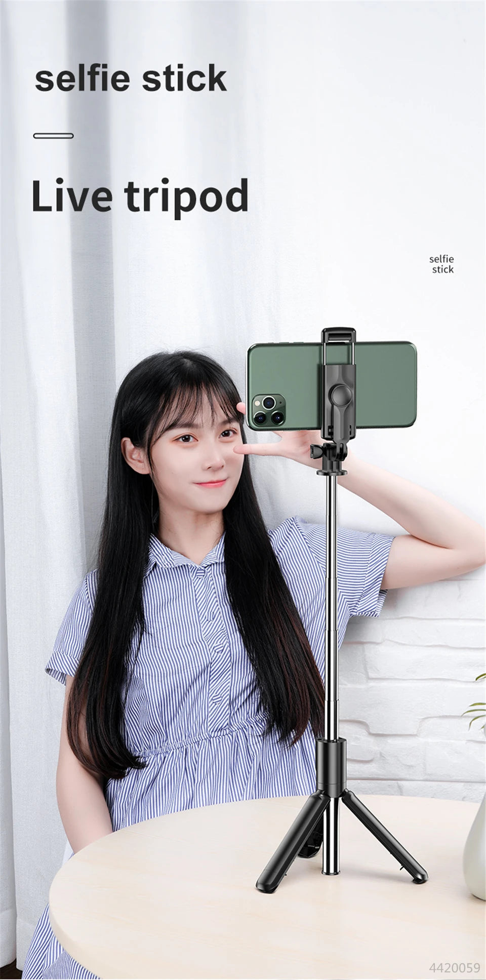 TikTok Selfie Stick - Wireless Bluetooth Remote - Portable Smartphone Stand EcoVital Hub
