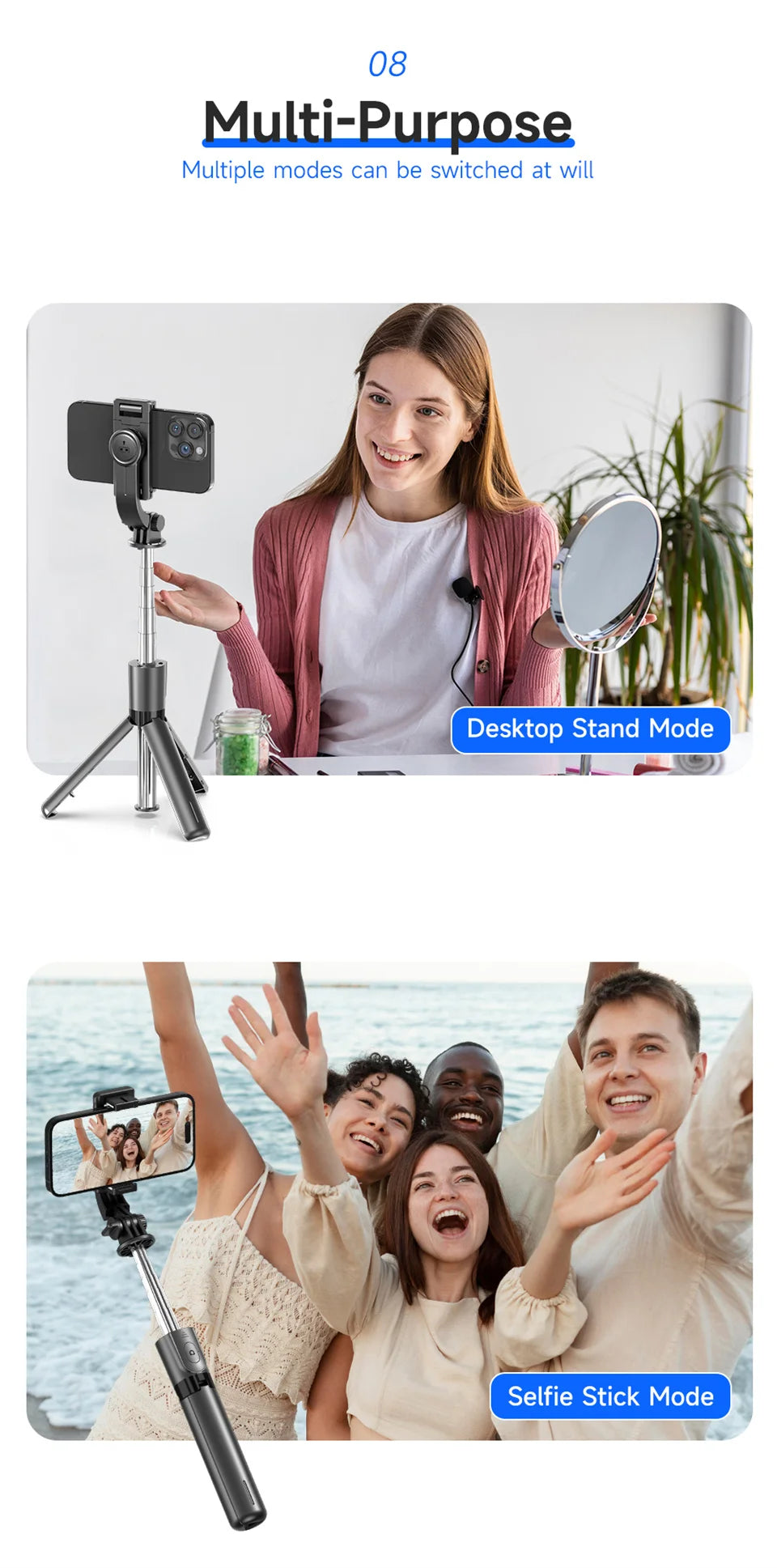 TikTok Live Broadcast Mini Selfie Stick Tripod Stand - Perfect for Mobile Content Creators EcoVital Hub