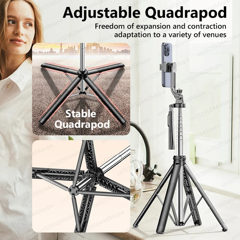 TOKQI Professional Extendable Tripod for TikTok Creators - Bluetooth Remote, 1/4'' Screw, Phone Holder, 72inch MonopodTOKQI Professional Tripod EcoVital Hub