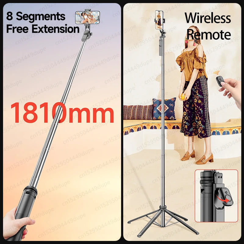 TOKQI Professional Extendable Tripod for TikTok Creators - Bluetooth Remote, 1/4'' Screw, Phone Holder, 72inch MonopodTOKQI Professional Tripod EcoVital Hub