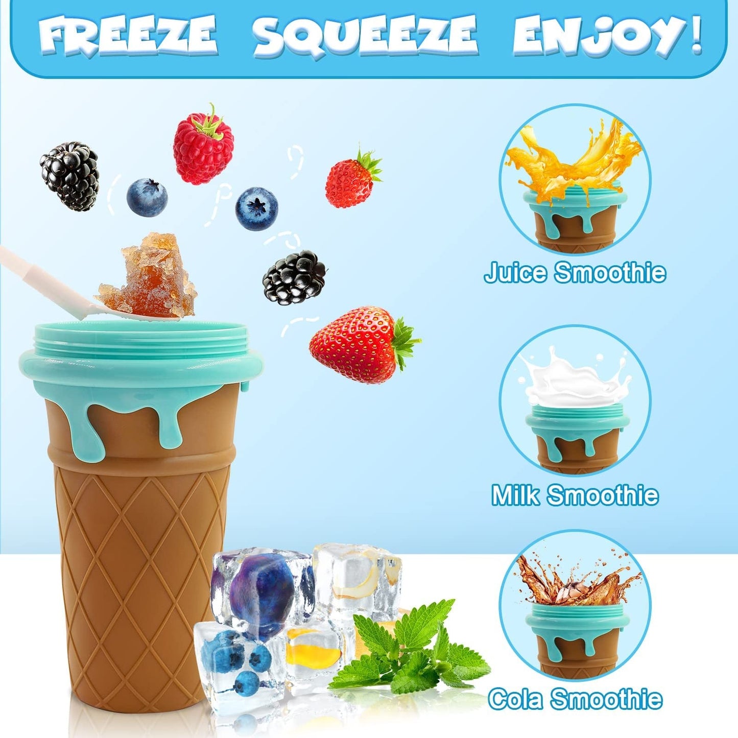 500ml Large Capacity Slushy Cup Summer Squeeze Homemade Juice Water Bottle Quick-Frozen Smoothie Sand Cup Pinch Fast Cooling Magic Ice Cream Slushy Maker Beker Kitchen Gadgets EcoVital Hub