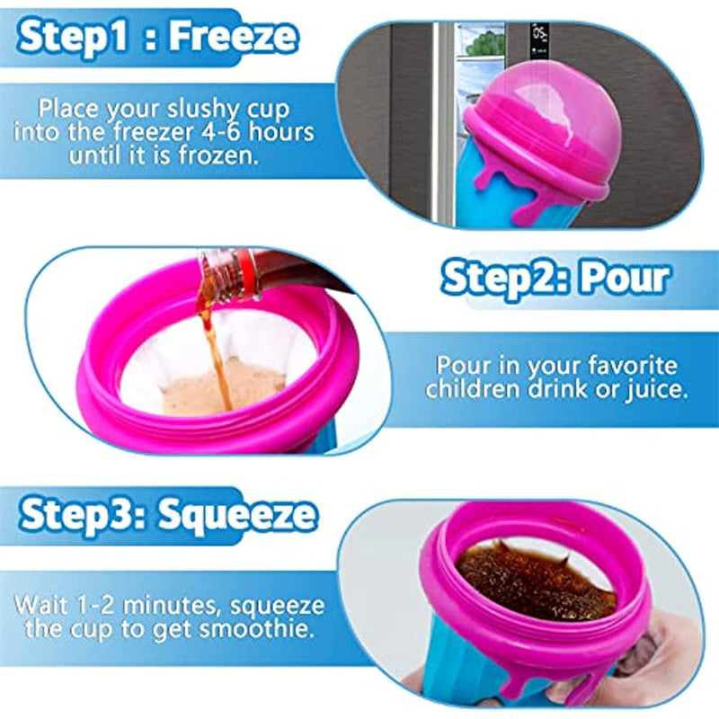 500ml Large Capacity Slushy Cup Summer Squeeze Homemade Juice Water Bottle Quick-Frozen Smoothie Sand Cup Pinch Fast Cooling Magic Ice Cream Slushy Maker Beker Kitchen Gadgets EcoVital Hub