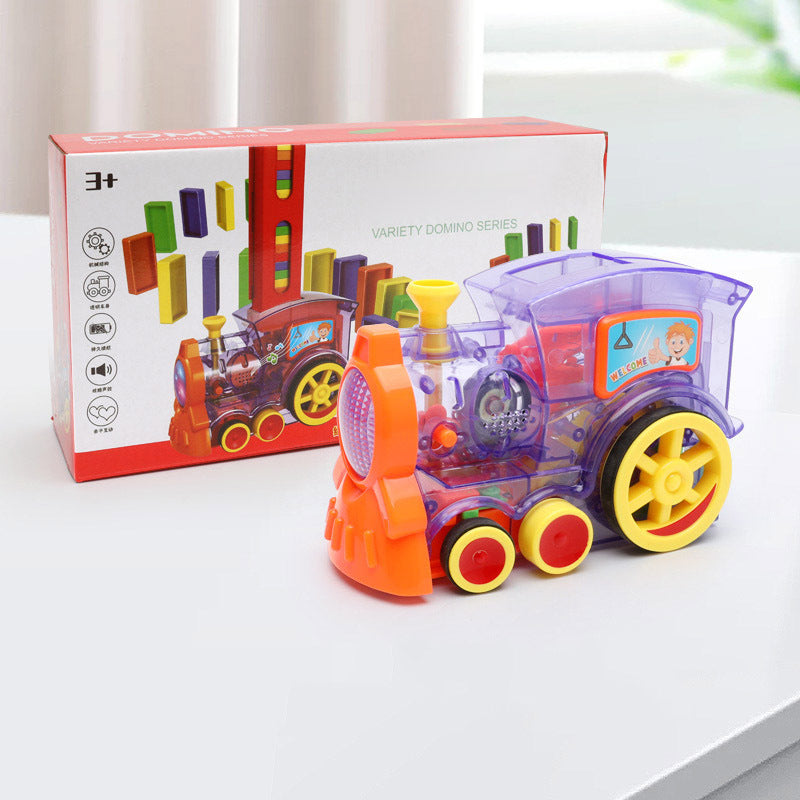Domino Train Toys Baby Toys Car Puzzle Automatic Release Licensing Electric Building Blocks Train Toy EcoVital Hub