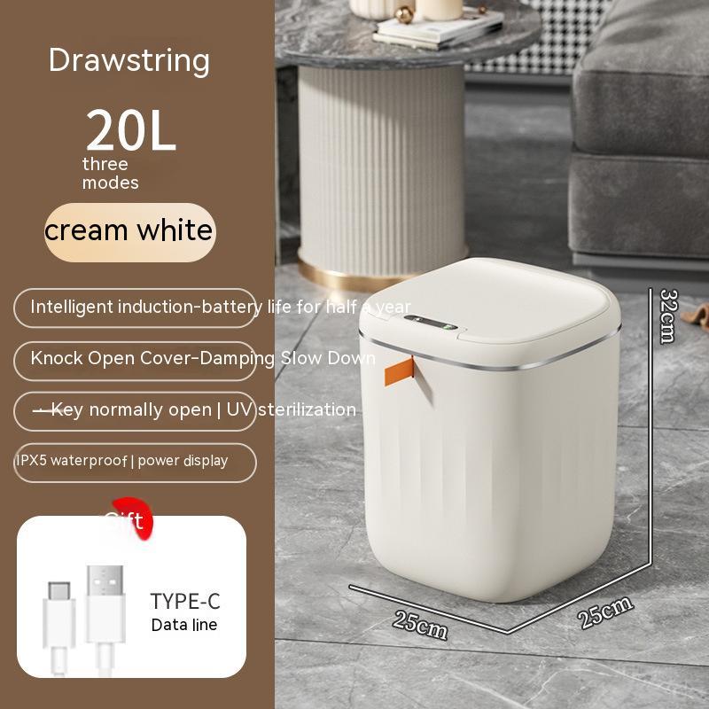 Smart Trash Can With Lid For Bedroom And Living Room Kitchen Storage Box Trash Can Induction Small Car Box Automatic Smart Dustbin Smart Trash Bin EcoVital Hub