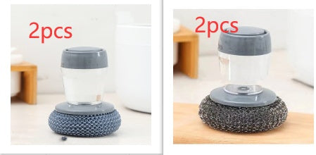 Kitchen Soap Dispensing Palm Brush Cleaner Push-type Brush Kitchen Detergent Tools EcoVital Hub