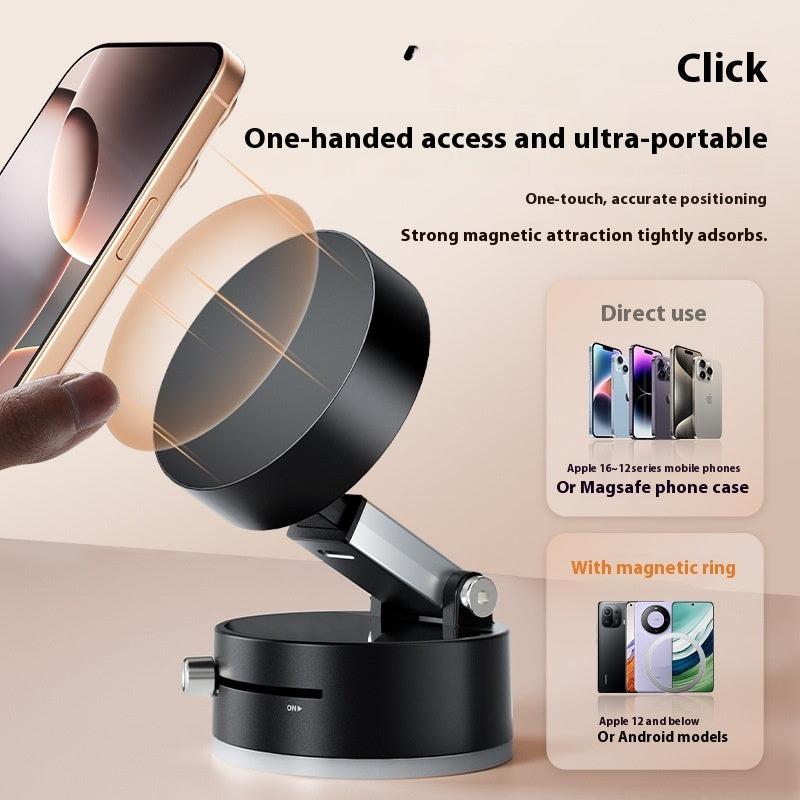 Foldable Magnetic Vacuum Car Phone Holder Foldable Suction Cup With Suction Cup Hands-Free Navigation For Smart Phone EcoVital Hub