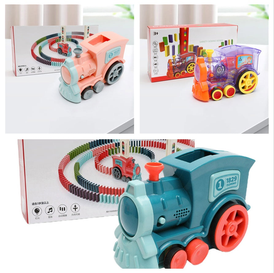 Domino Train Toys Baby Toys Car Puzzle Automatic Release Licensing Electric Building Blocks Train Toy EcoVital Hub