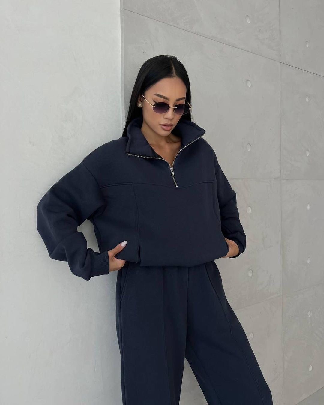 Y2K Winter Jogging Women Two Piece Set Female Zipper Coat Casual Pants Tracksuit Autumn Jacket Fashion Contrast Sport Wear Set Acme