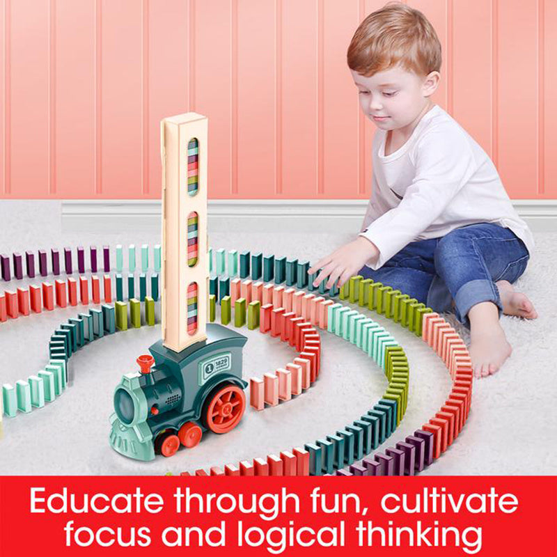 Domino Train Toys Baby Toys Car Puzzle Automatic Release Licensing Electric Building Blocks Train Toy EcoVital Hub
