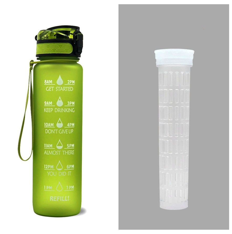 1L Tritan Water Bottle With Time Marker Bounce Cover Motivational Water Bottle Cycling Leakproof Cup For Sports Fitness Bottles EcoVital Hub